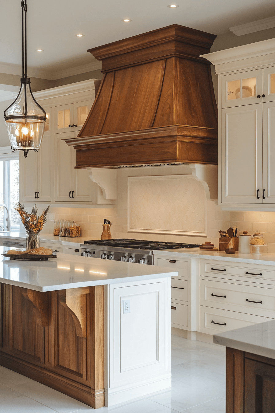 white and wood kitchen cabinets