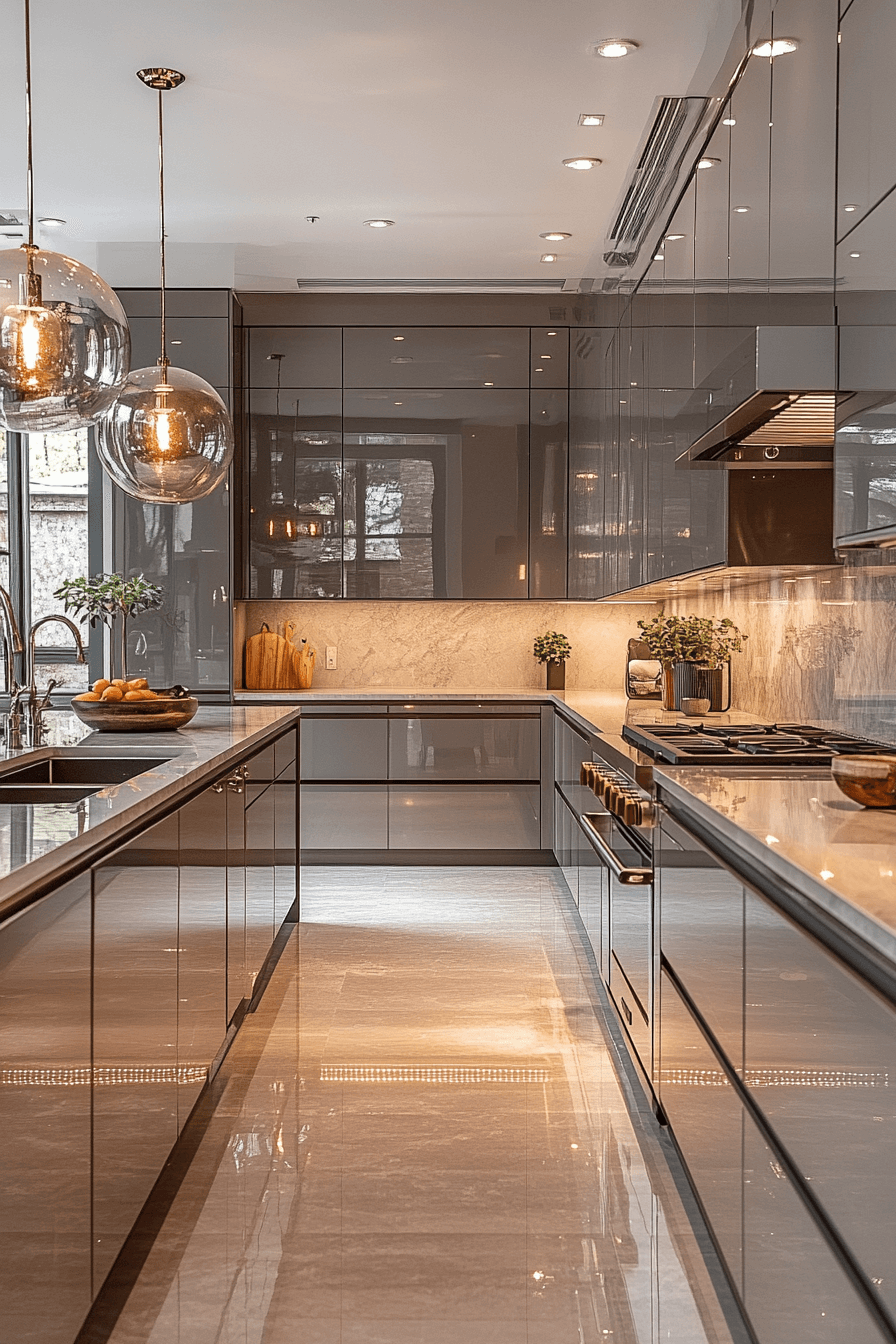 dark taupe kitchen cabinets