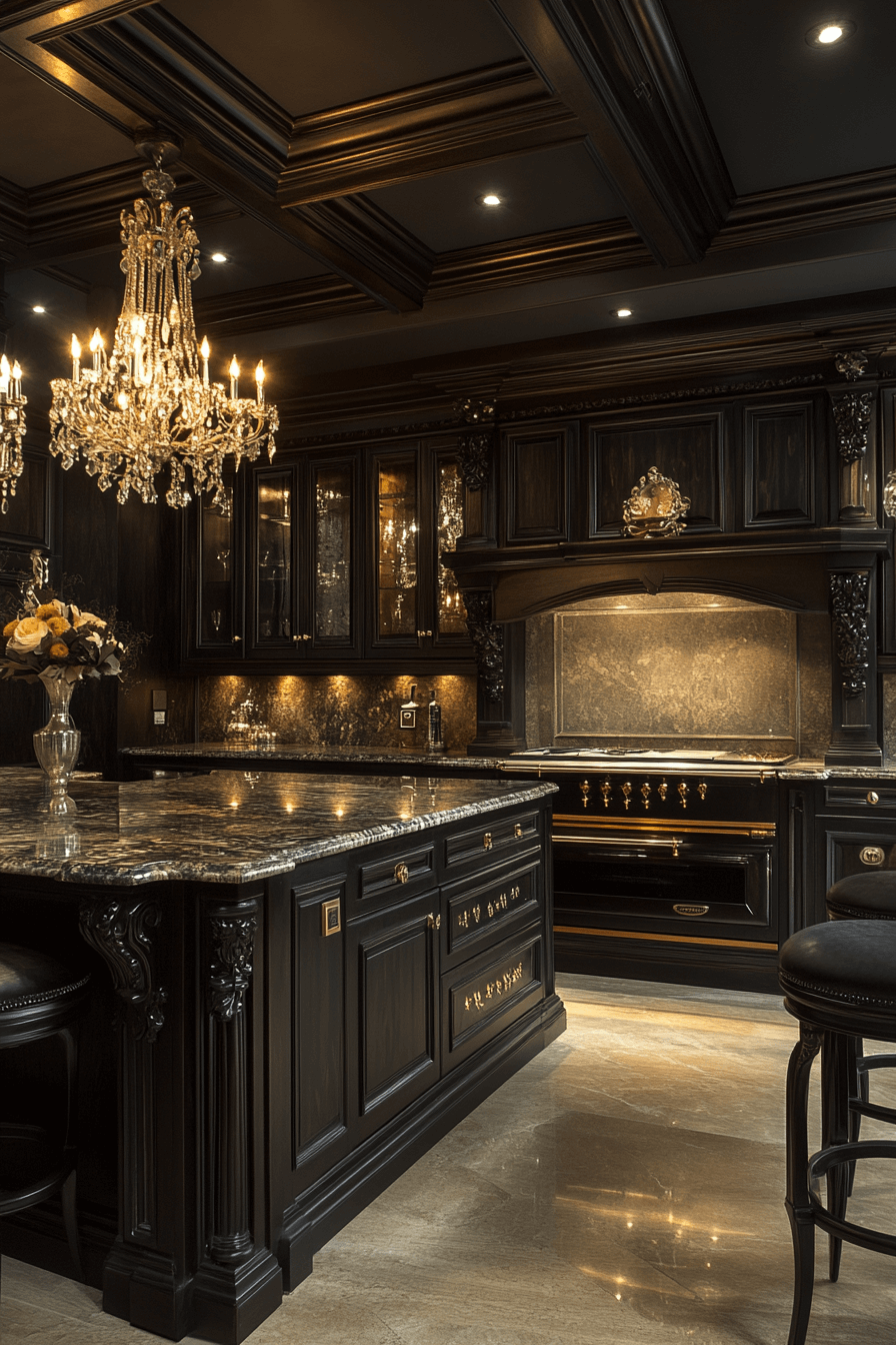 dark walnut kitchen cabinets