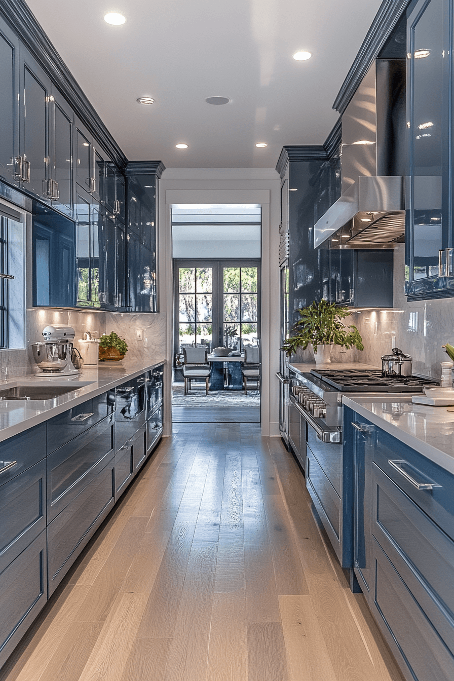 blue grey kitchen cabinets