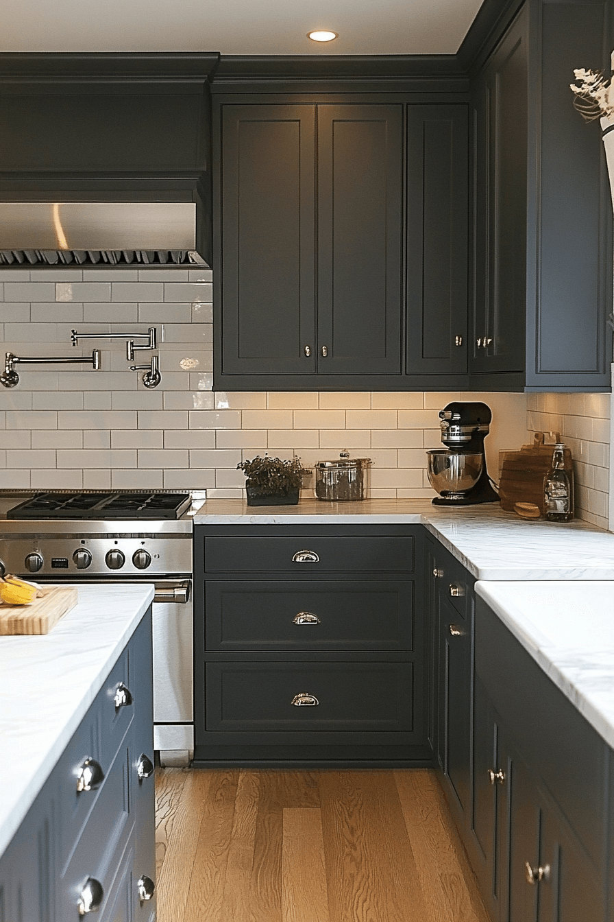 charcoal gray kitchen cabinets