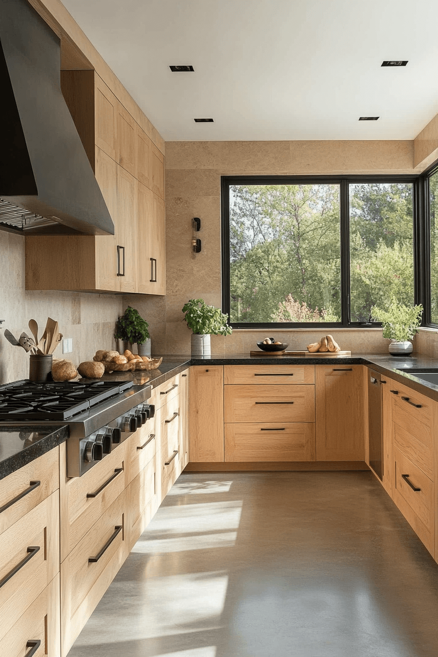 light brown cabinets kitchen