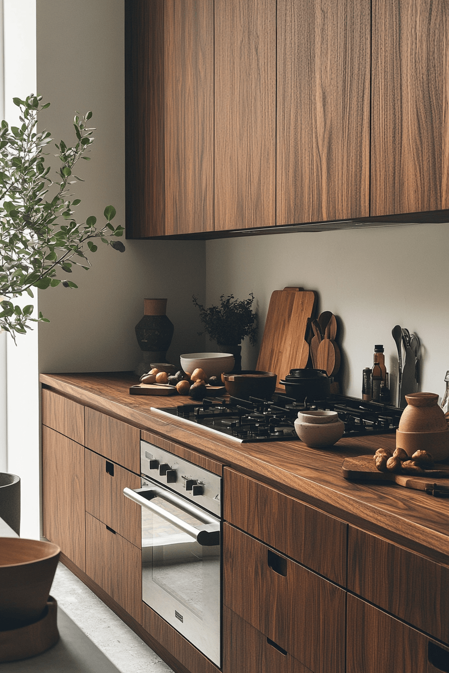 dark walnut kitchen cabinets