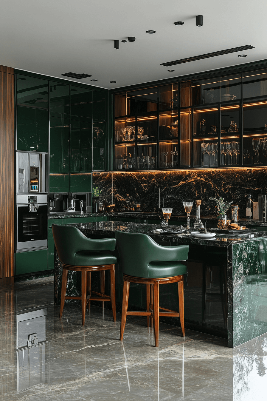 pewter green kitchen cabinets