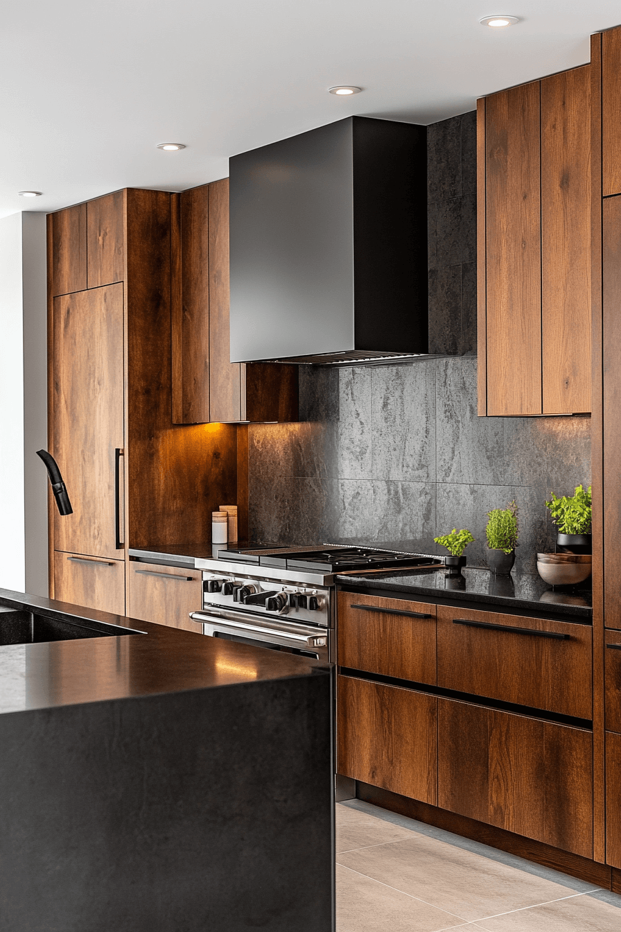 dark oak kitchen cabinets