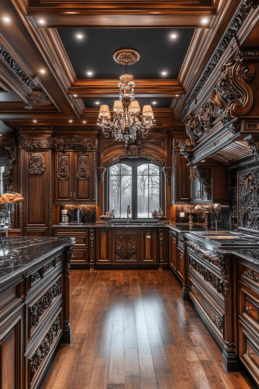 dark oak kitchen cabinets