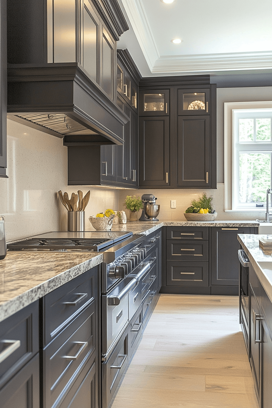 dark taupe kitchen cabinets