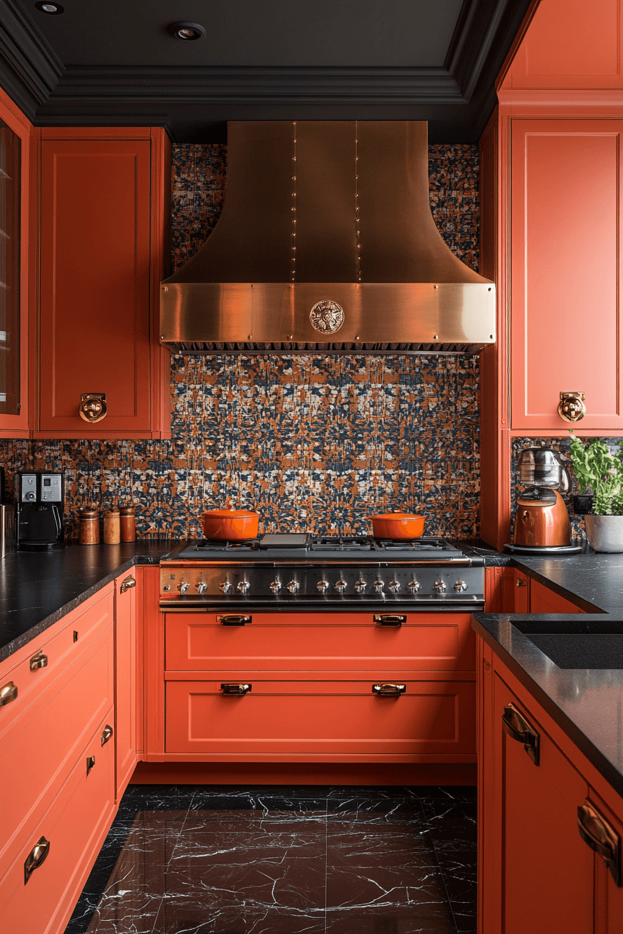 terracotta kitchen cabinets