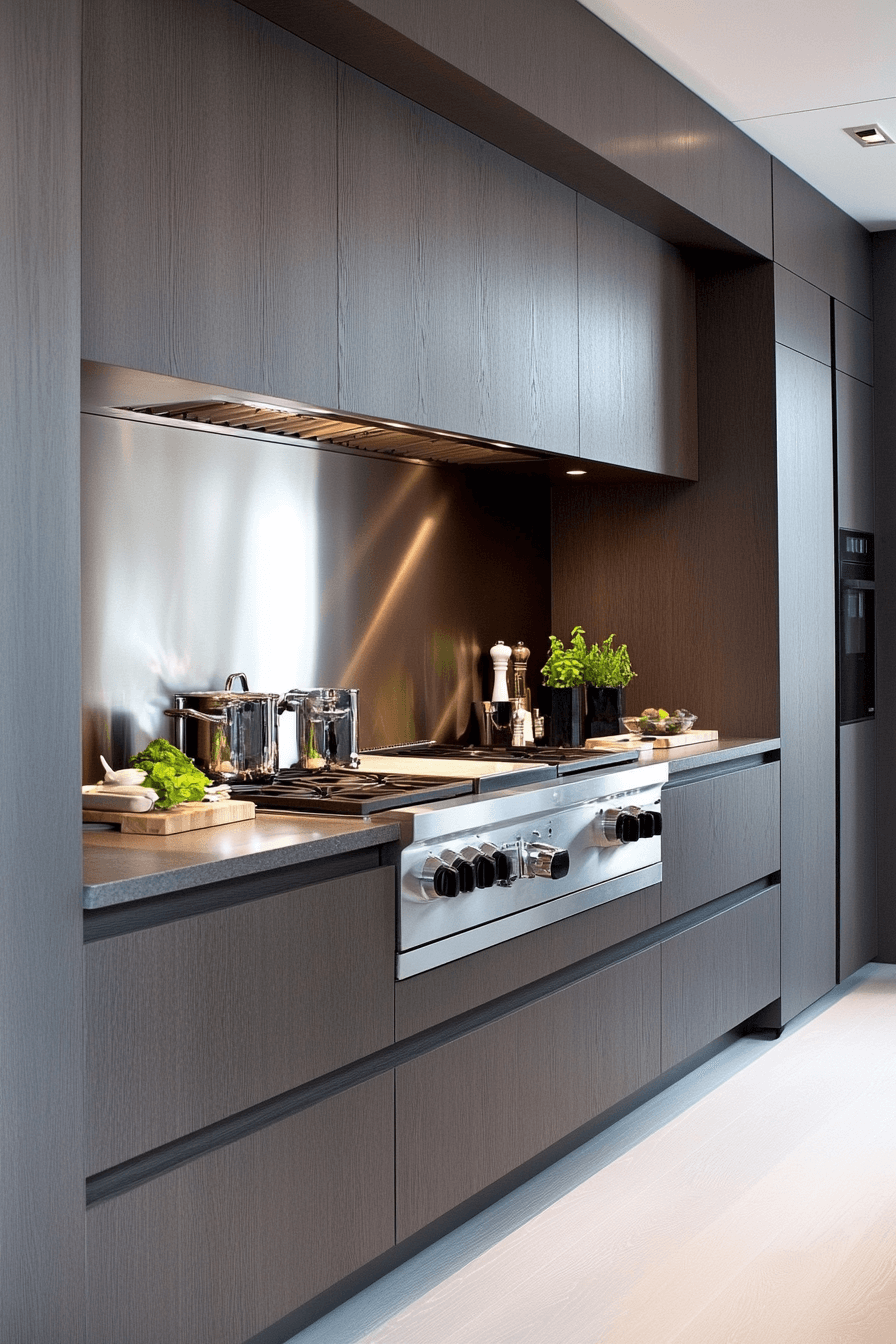 dark stained kitchen cabinets