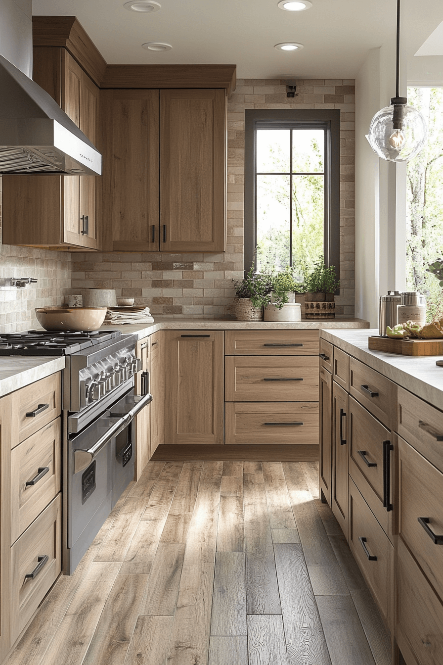light brown cabinets kitchen