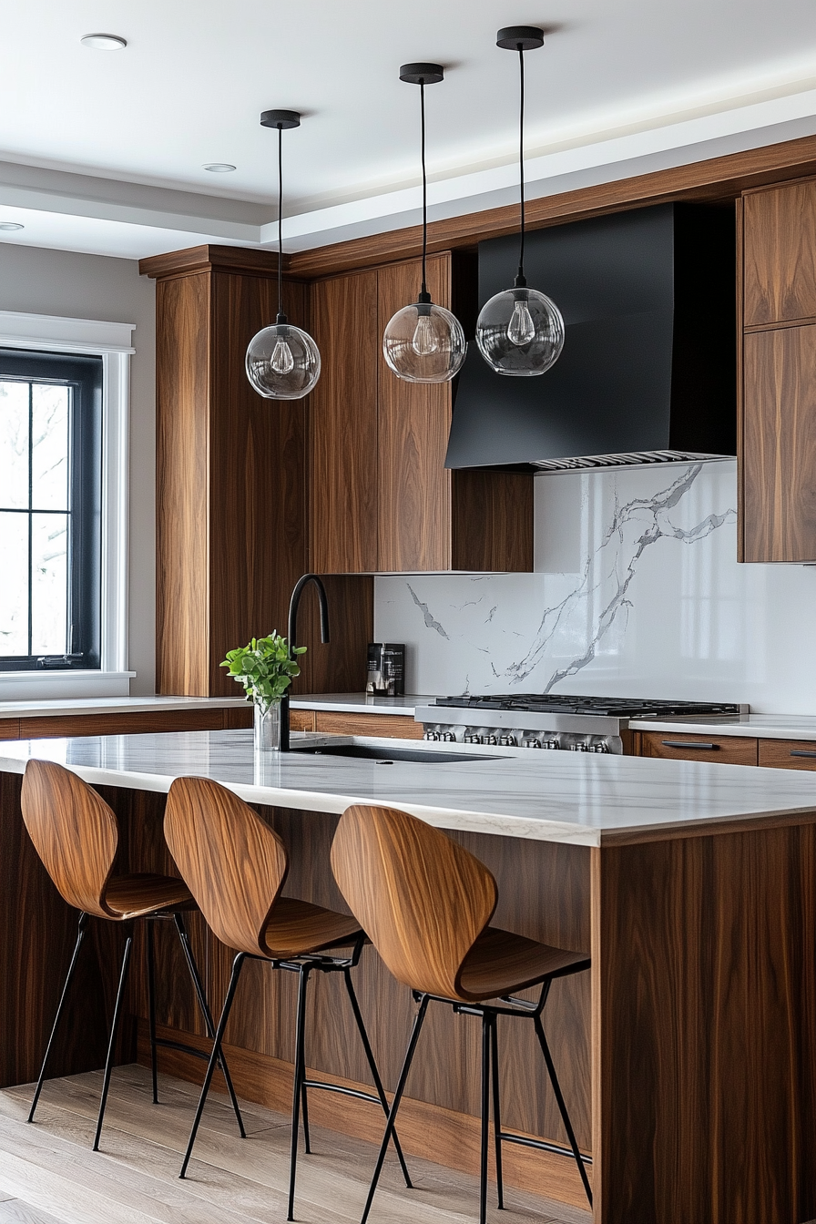 dark walnut kitchen cabinets