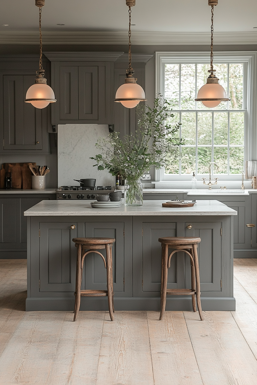 charcoal gray kitchen cabinets