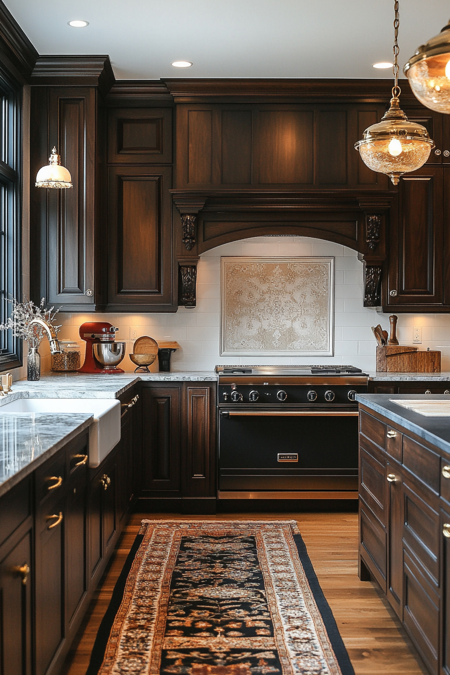 dark walnut kitchen cabinets