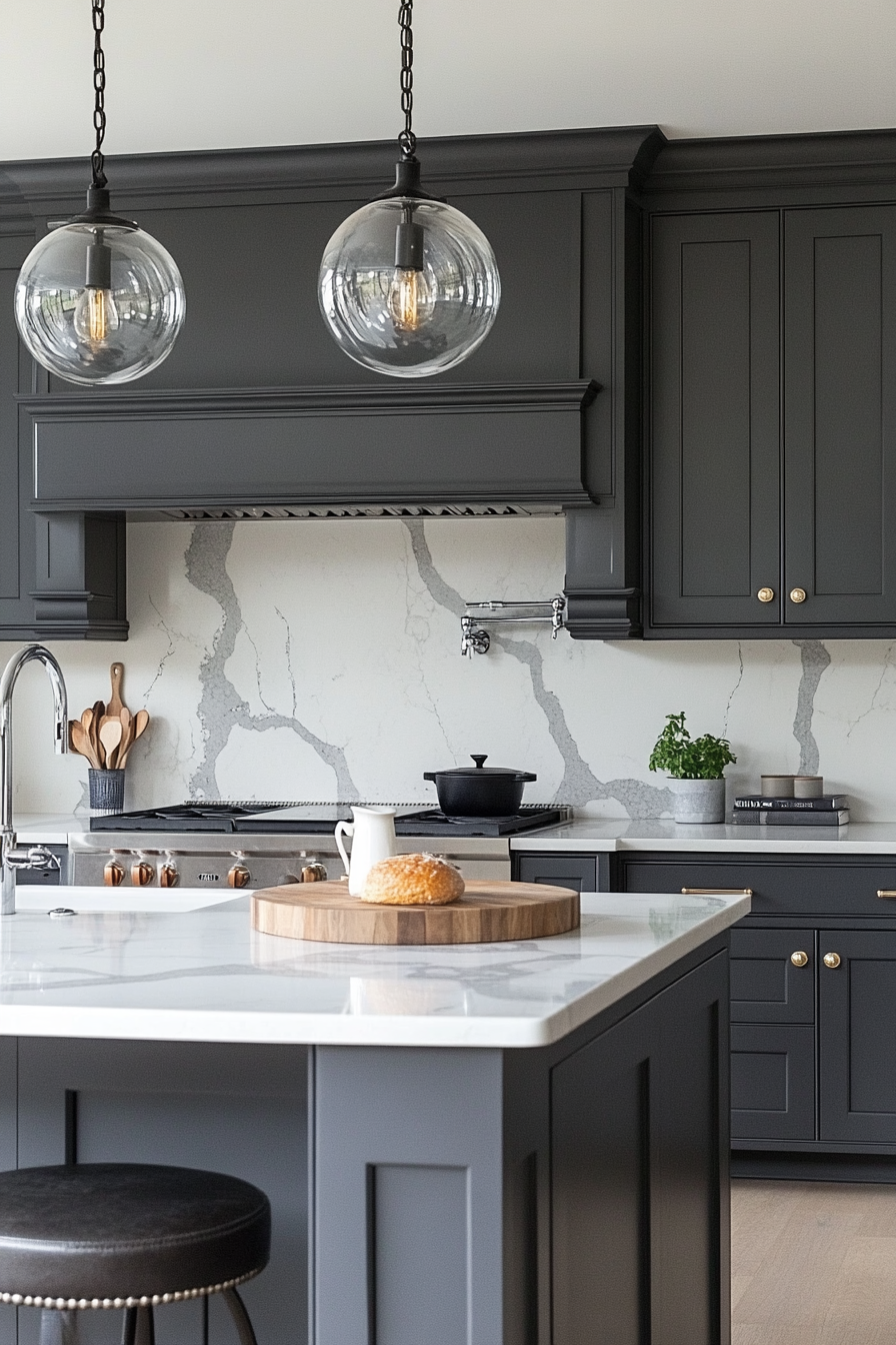 charcoal gray kitchen cabinets