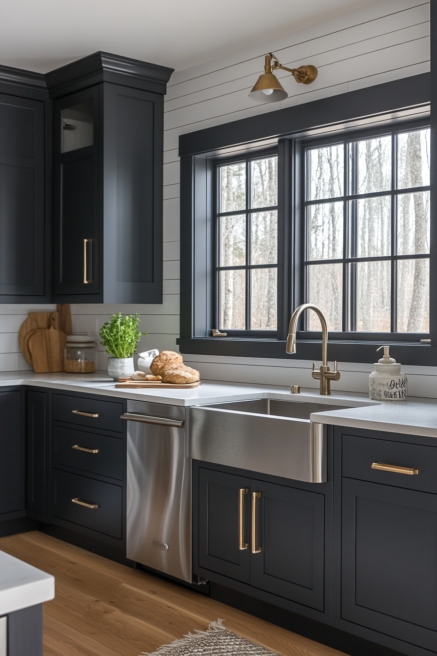 charcoal gray kitchen cabinets