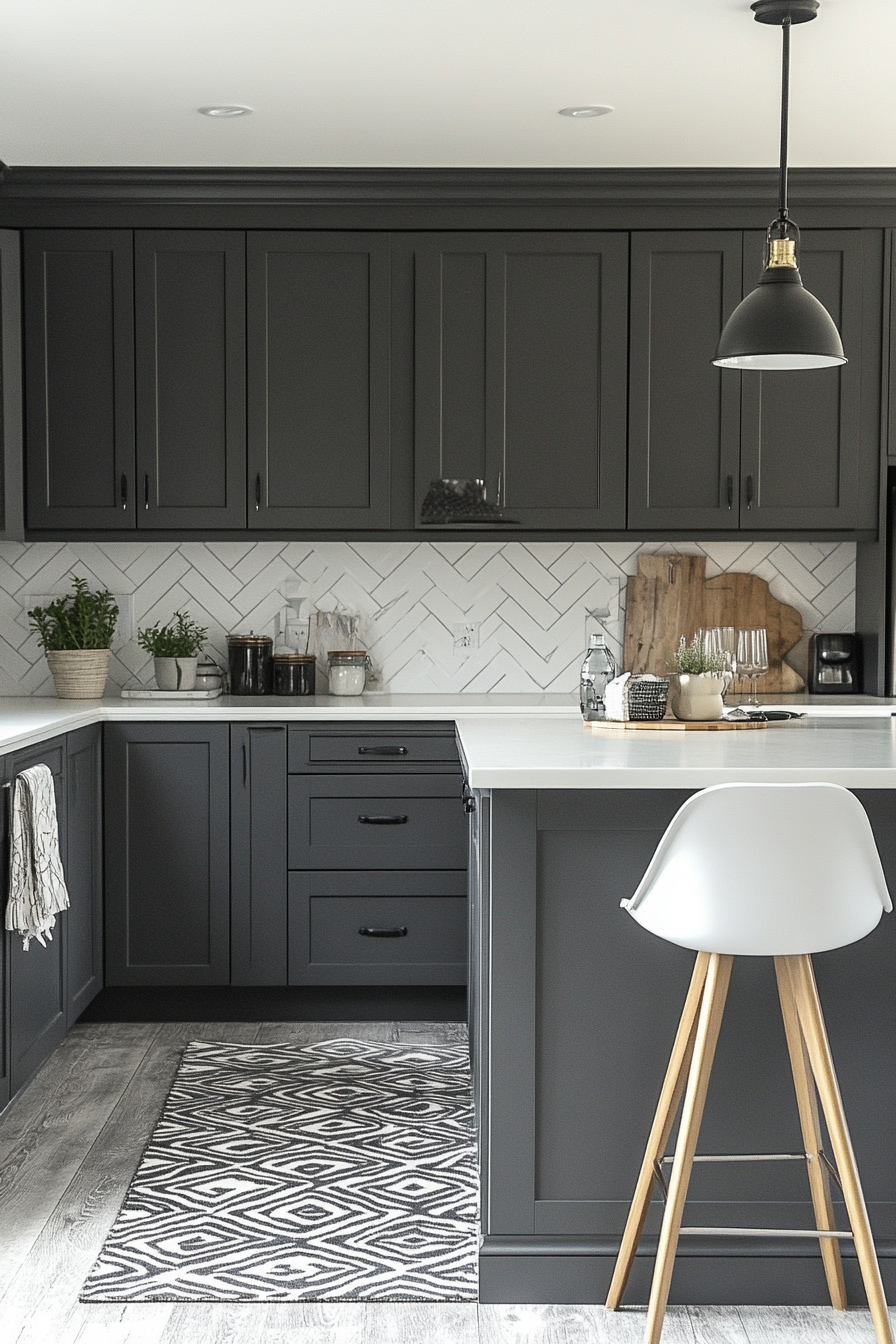 charcoal gray kitchen cabinets