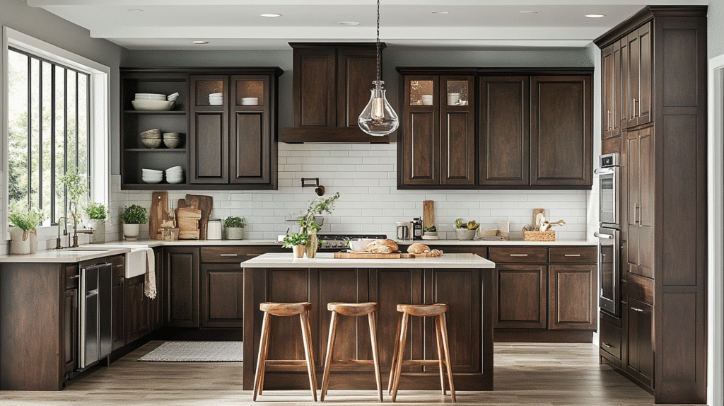 dark oak kitchen cabinets