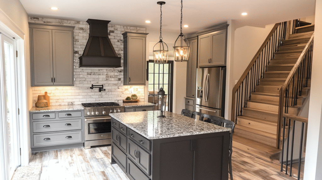 dark taupe kitchen cabinets