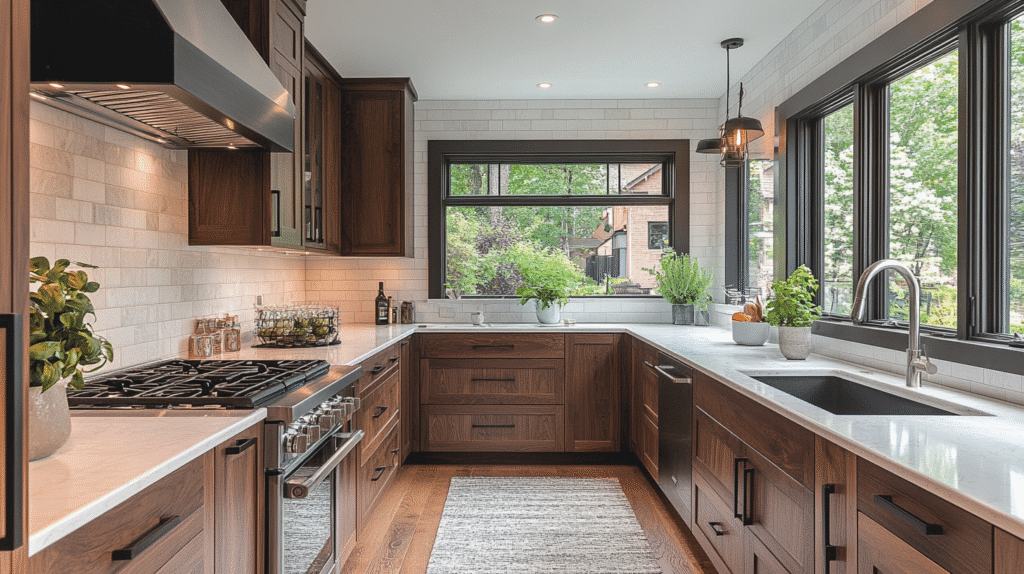 dark walnut kitchen cabinets
