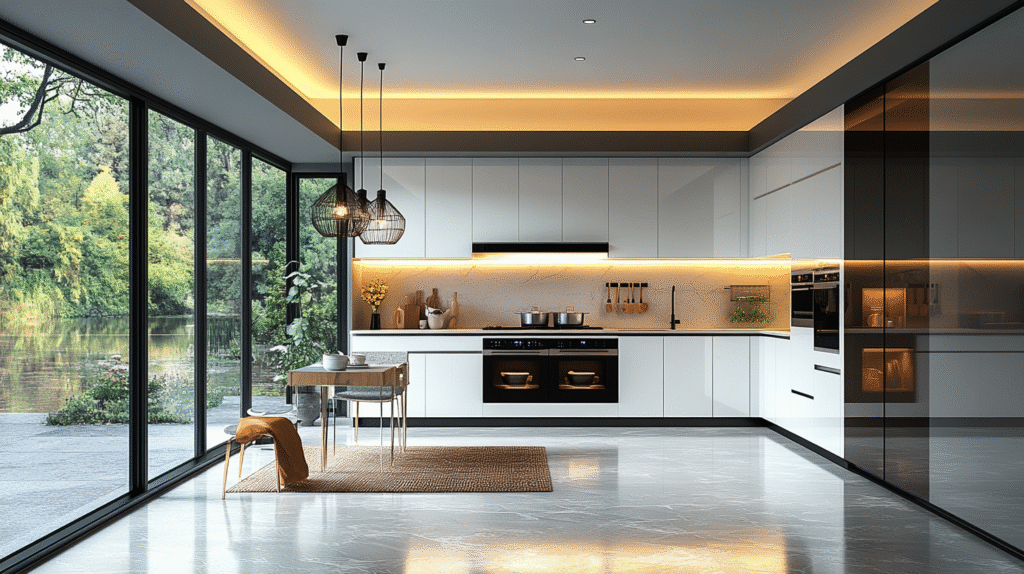 high gloss kitchen cabinets