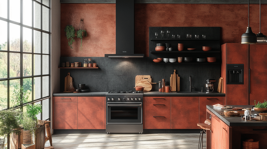 terracotta kitchen cabinets