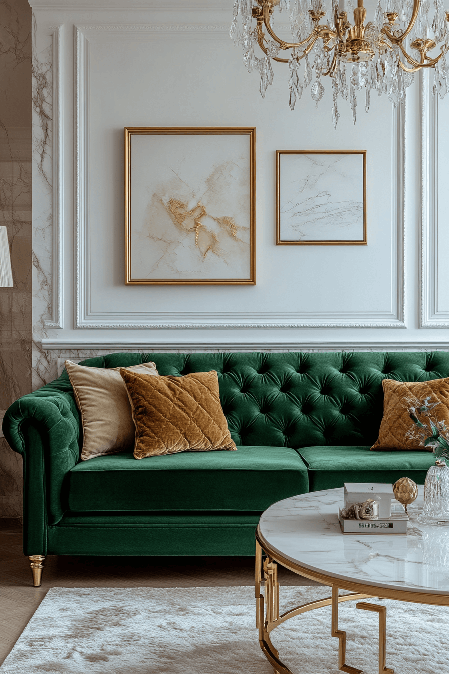 green couch living room ideas
