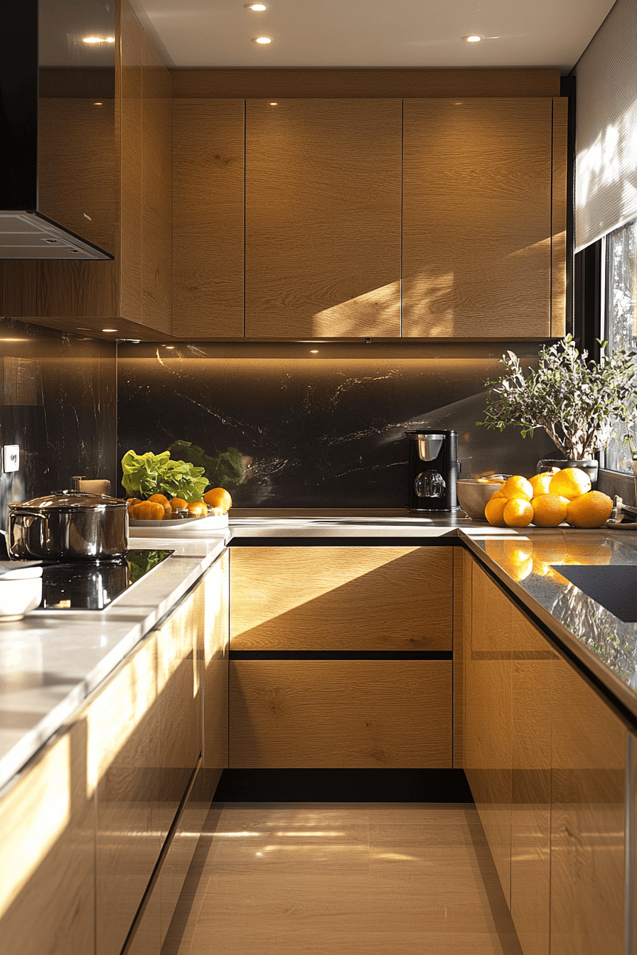 natural oak kitchen cabinets