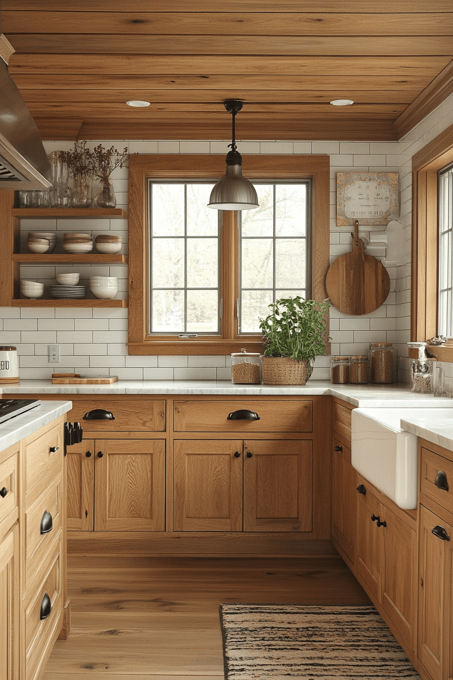 natural oak kitchen cabinets
