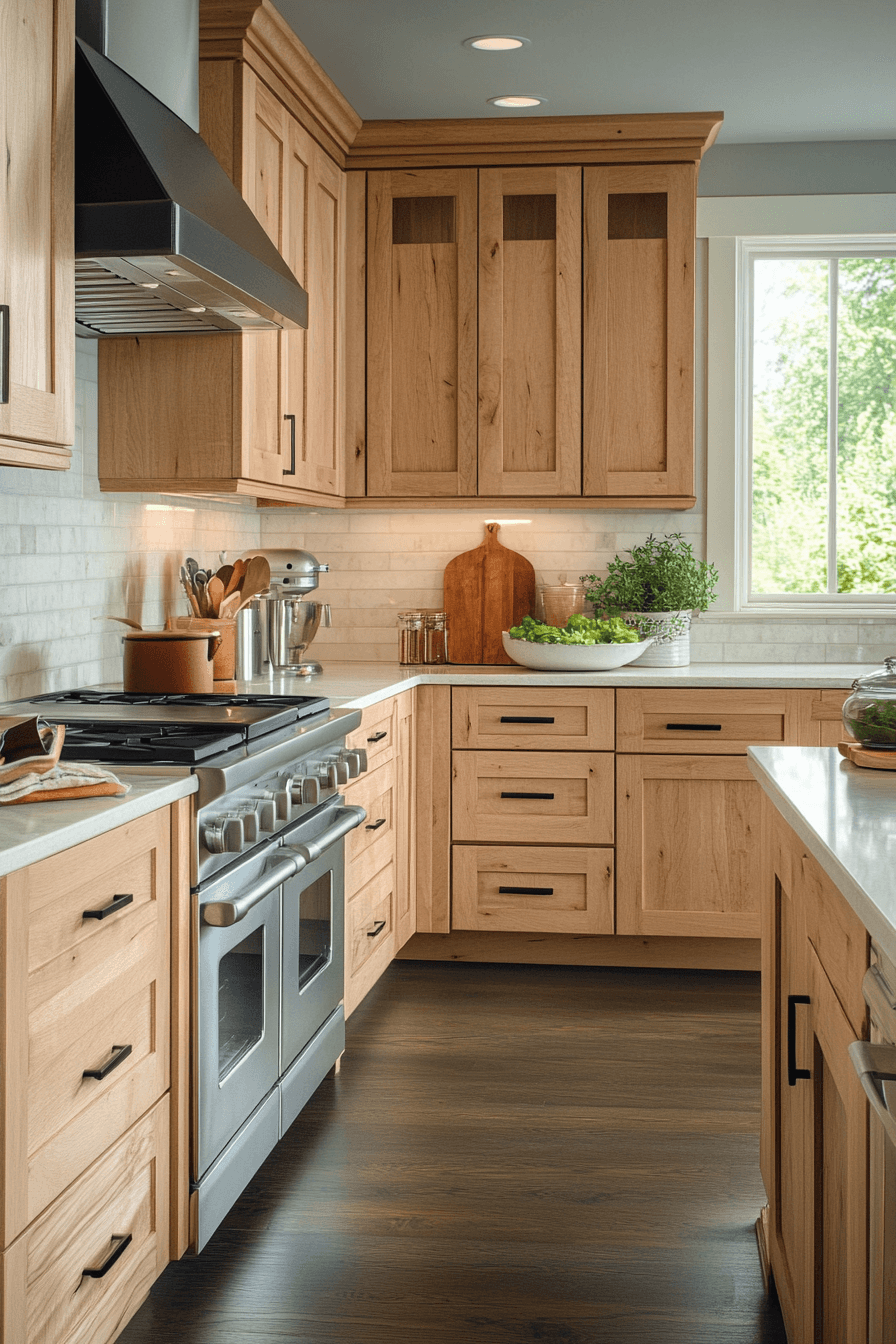 light maple kitchen cabinets
