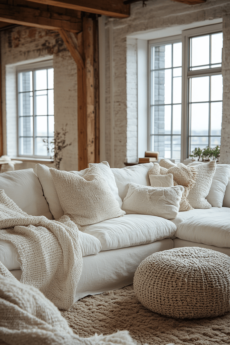 white couch living room