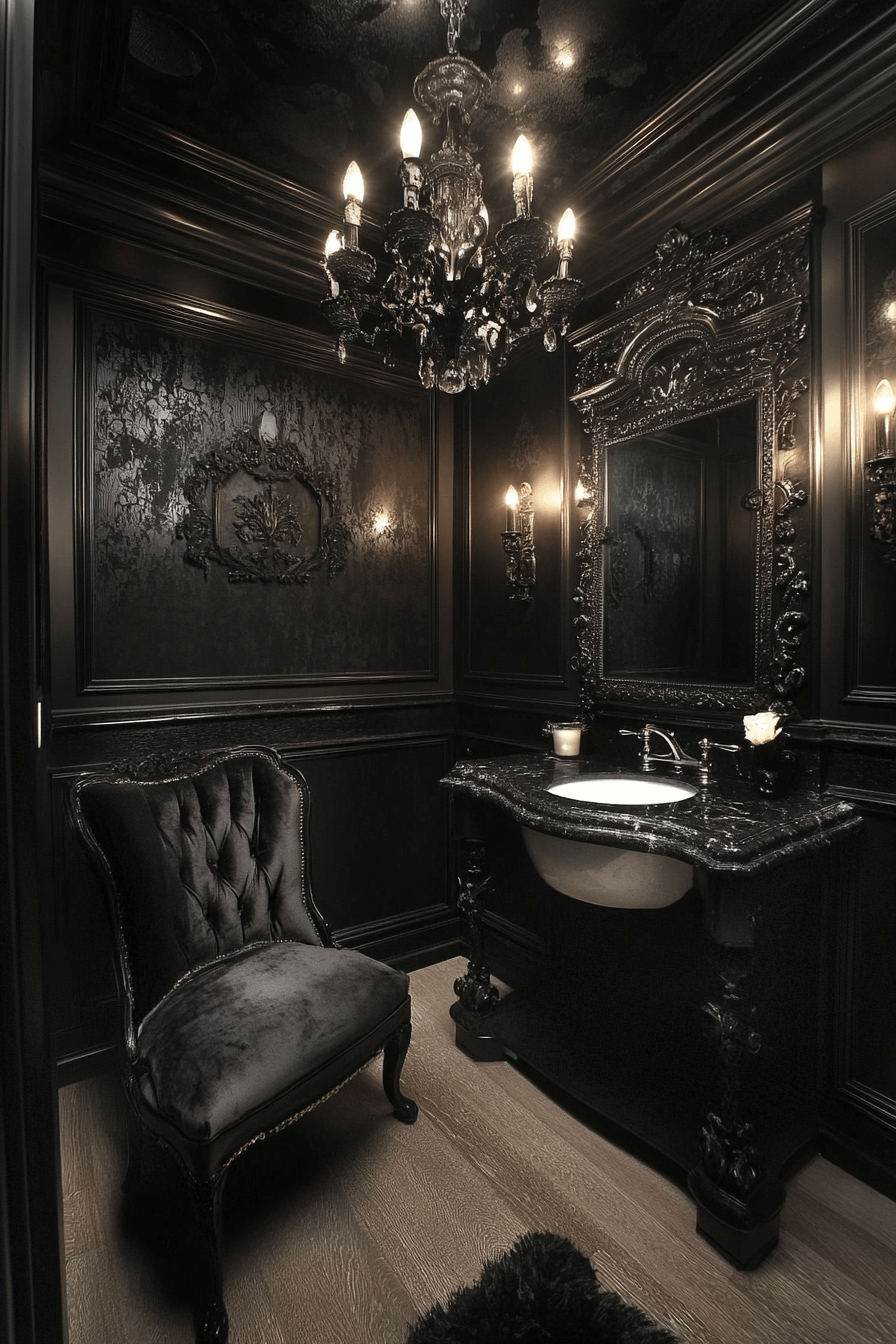 moody powder room