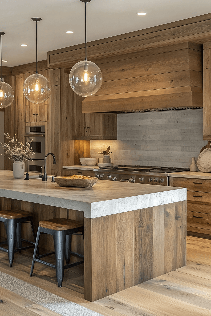 warm wood kitchen cabinets