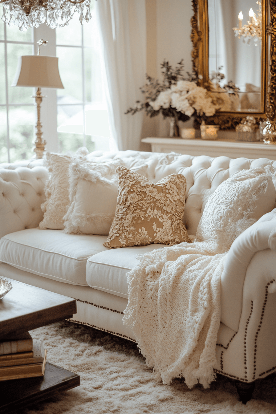 white couch living room
