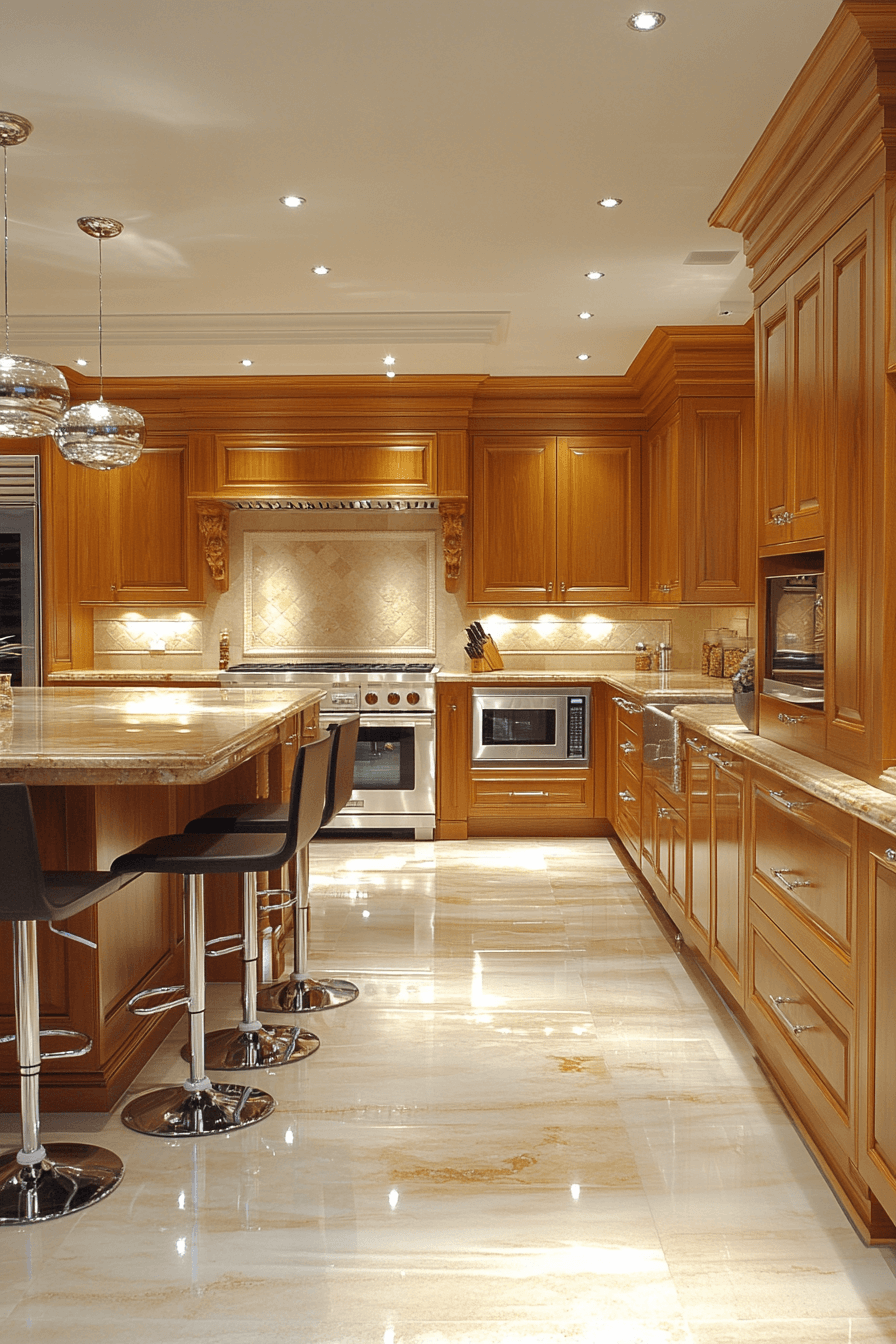 golden oak kitchen cabinets