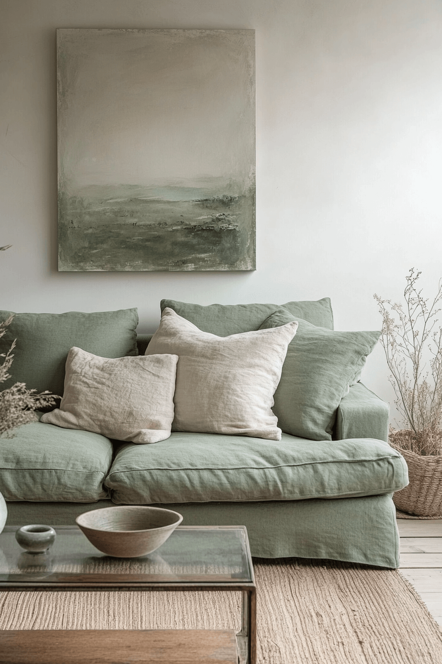 green couch living room ideas