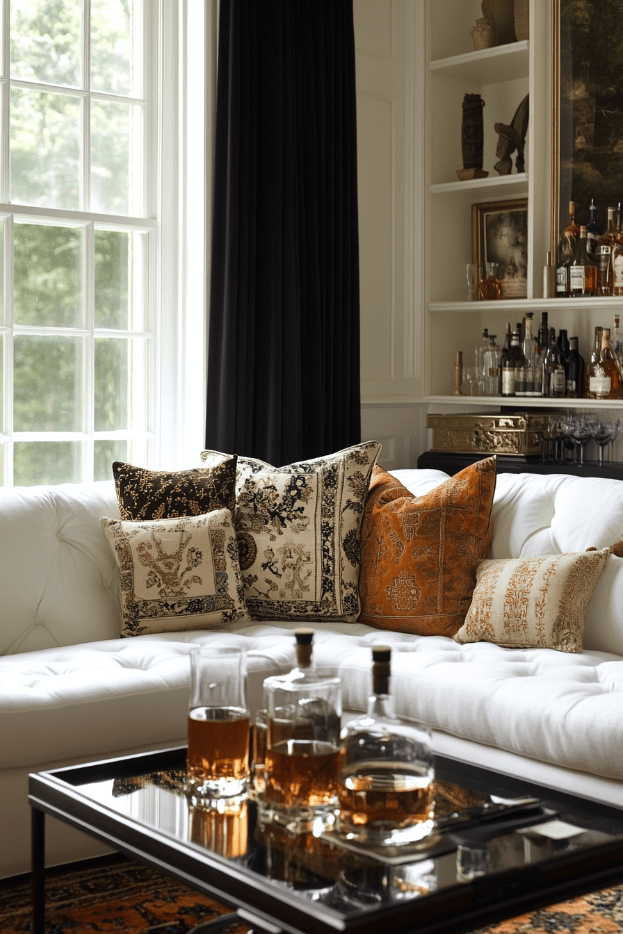 white couch living room