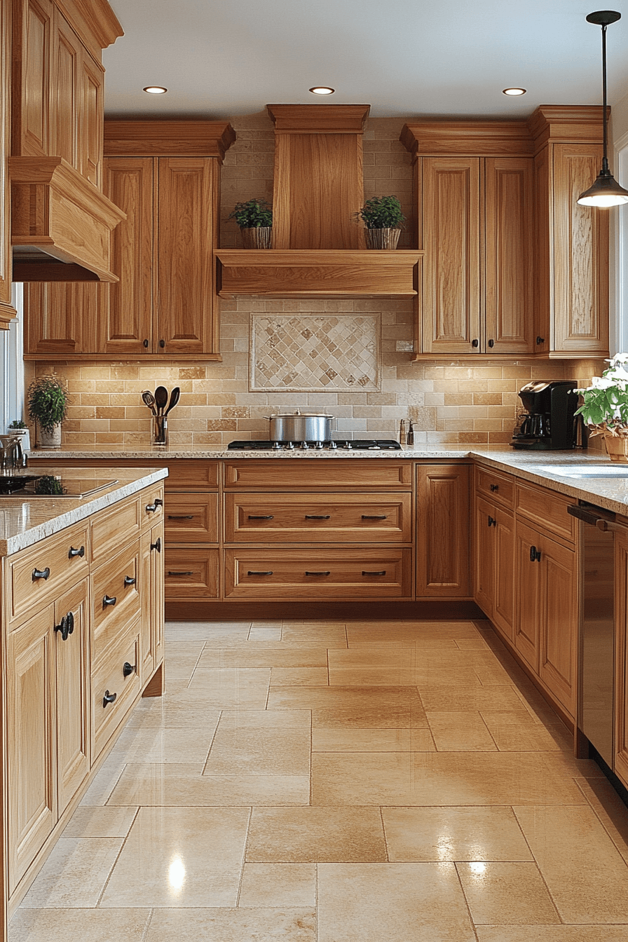 golden oak kitchen cabinets