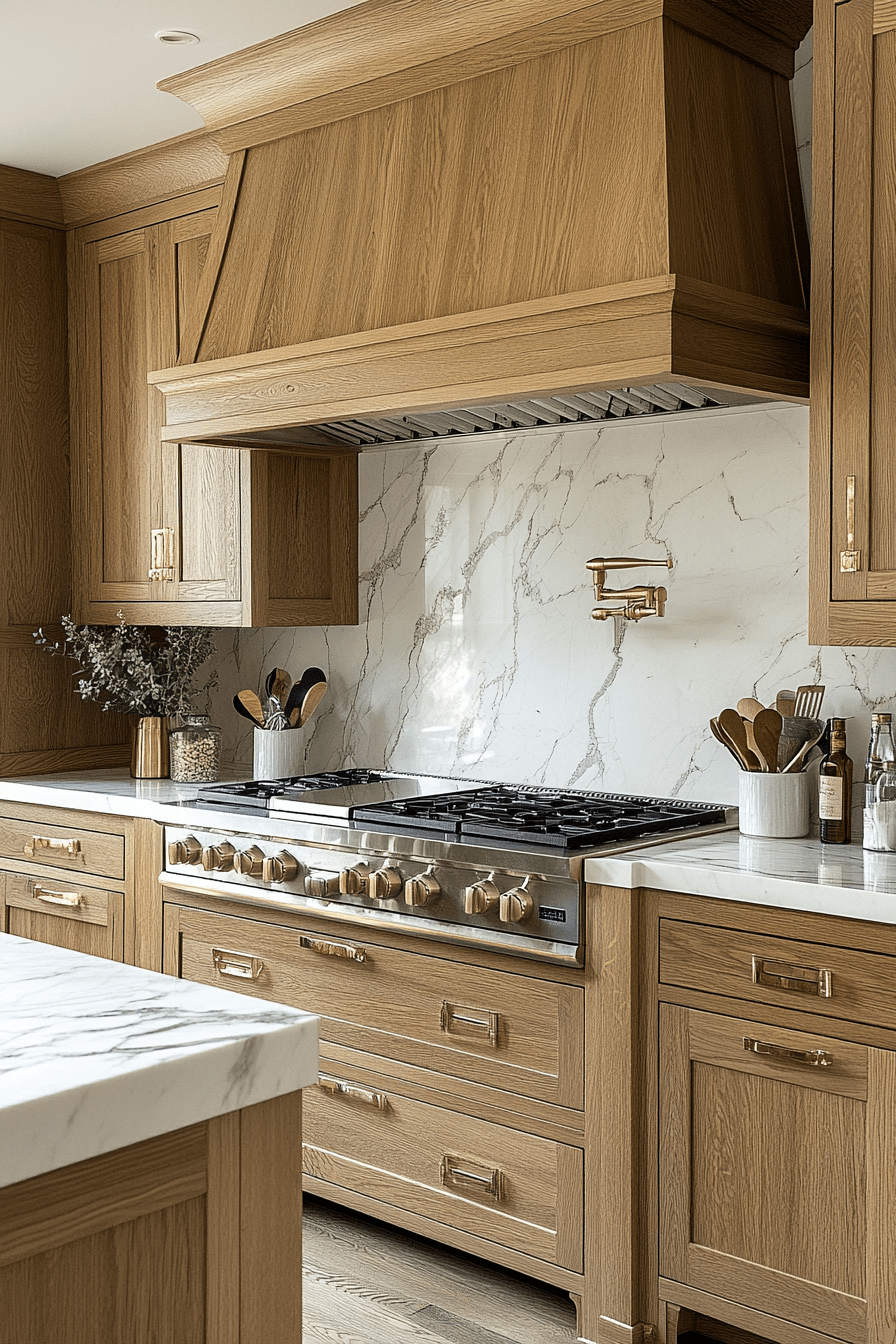 natural oak kitchen cabinets