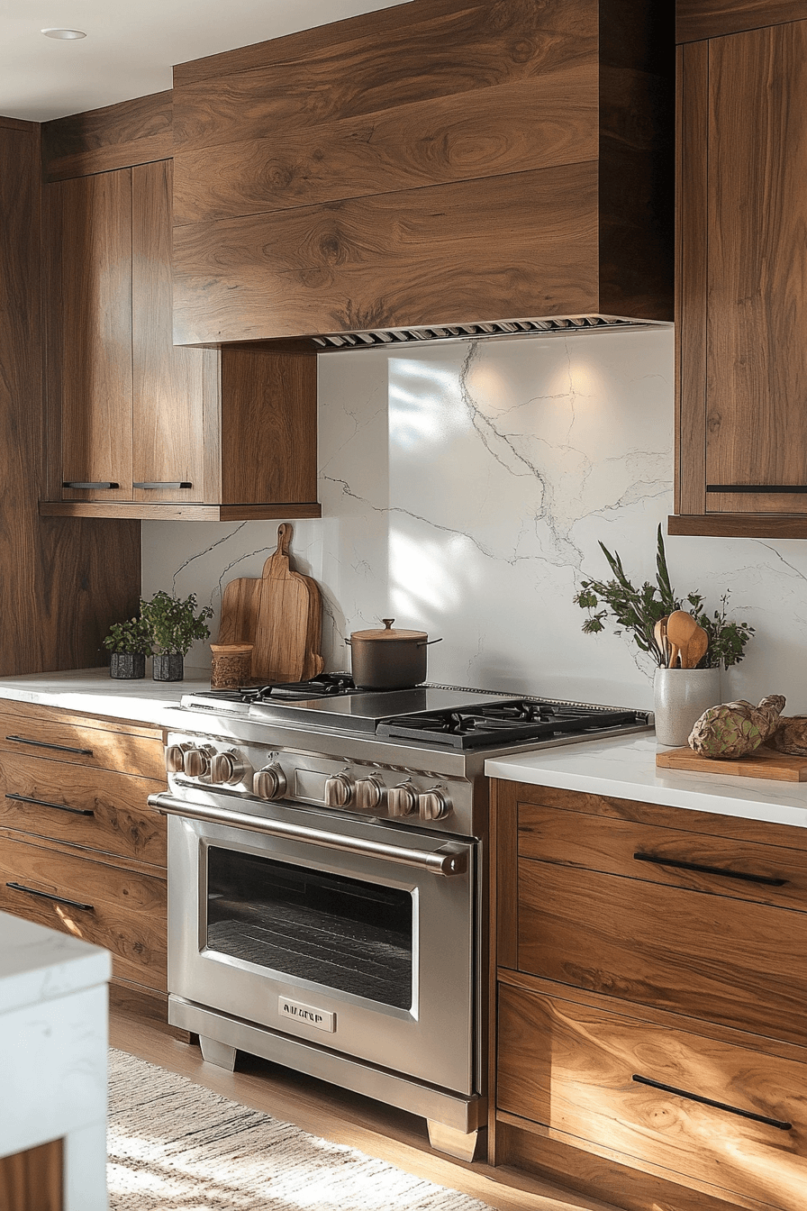 warm wood kitchen cabinets