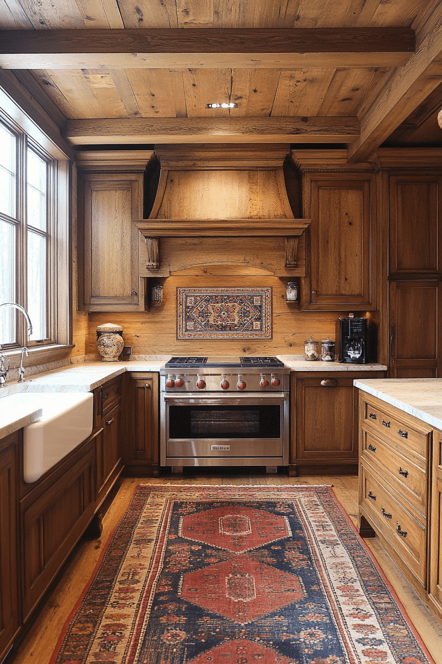warm wood kitchen cabinets