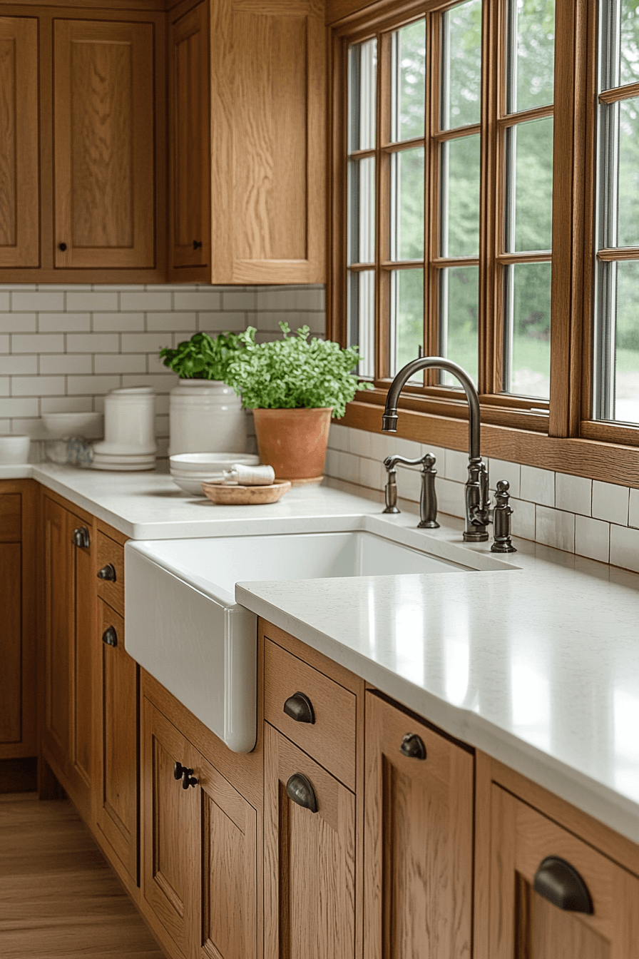 golden oak kitchen cabinets