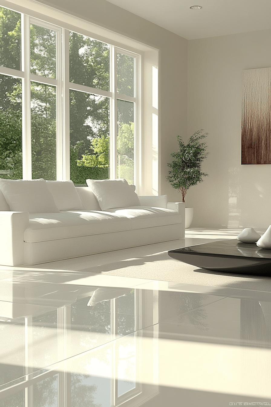 white couch living room