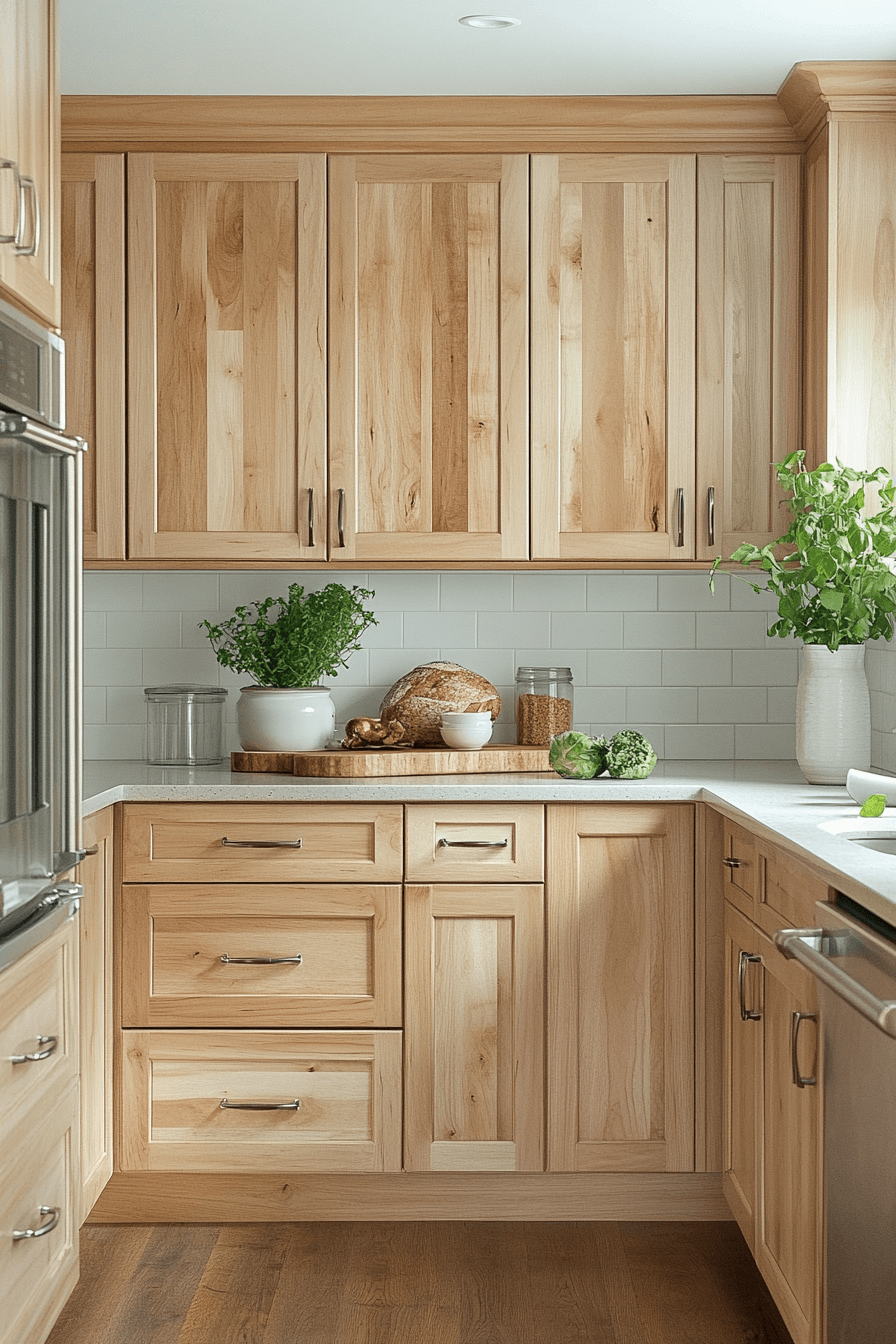 light maple kitchen cabinets
