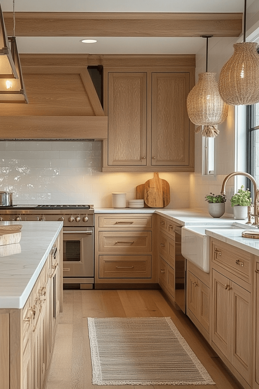 pale oak kitchen cabinets