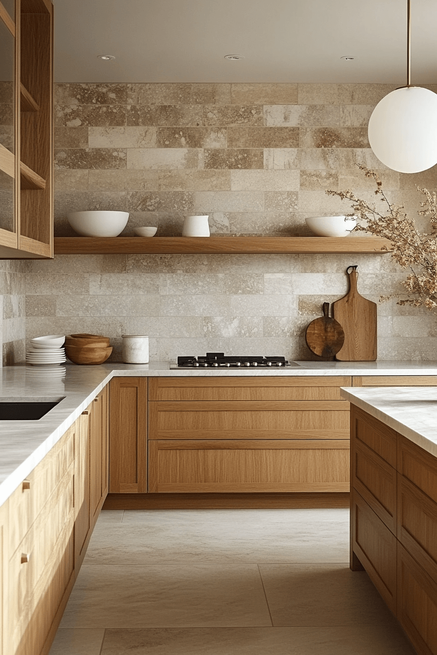 natural oak kitchen cabinets