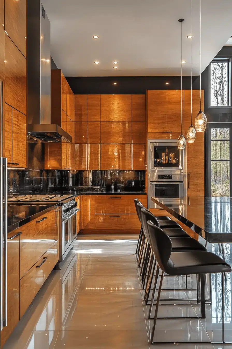 golden oak kitchen cabinets