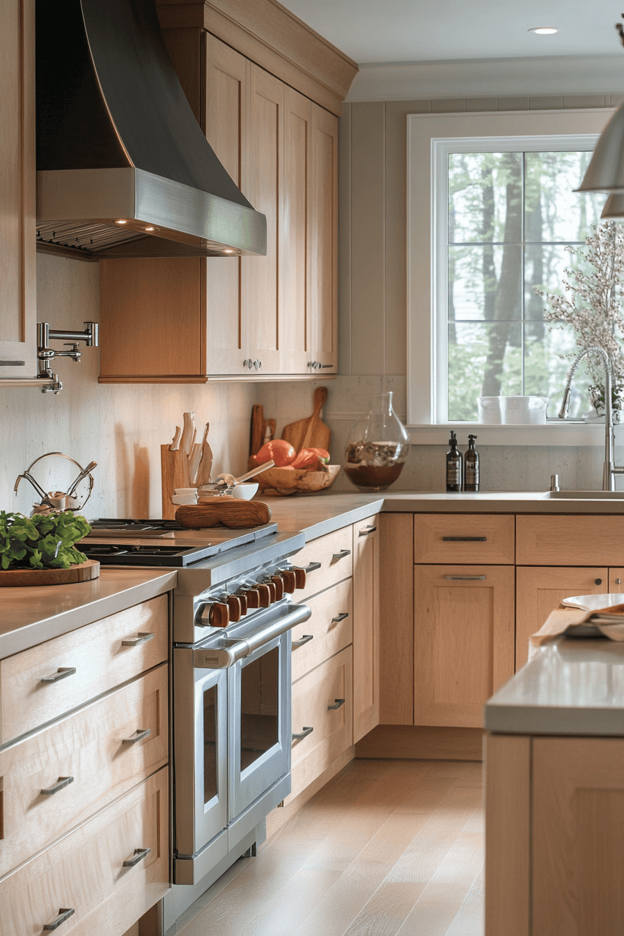 light maple kitchen cabinets