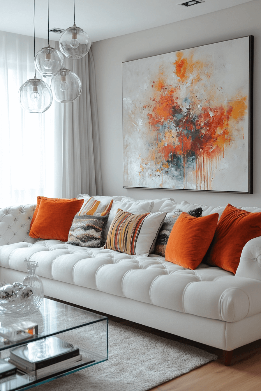 white couch living room