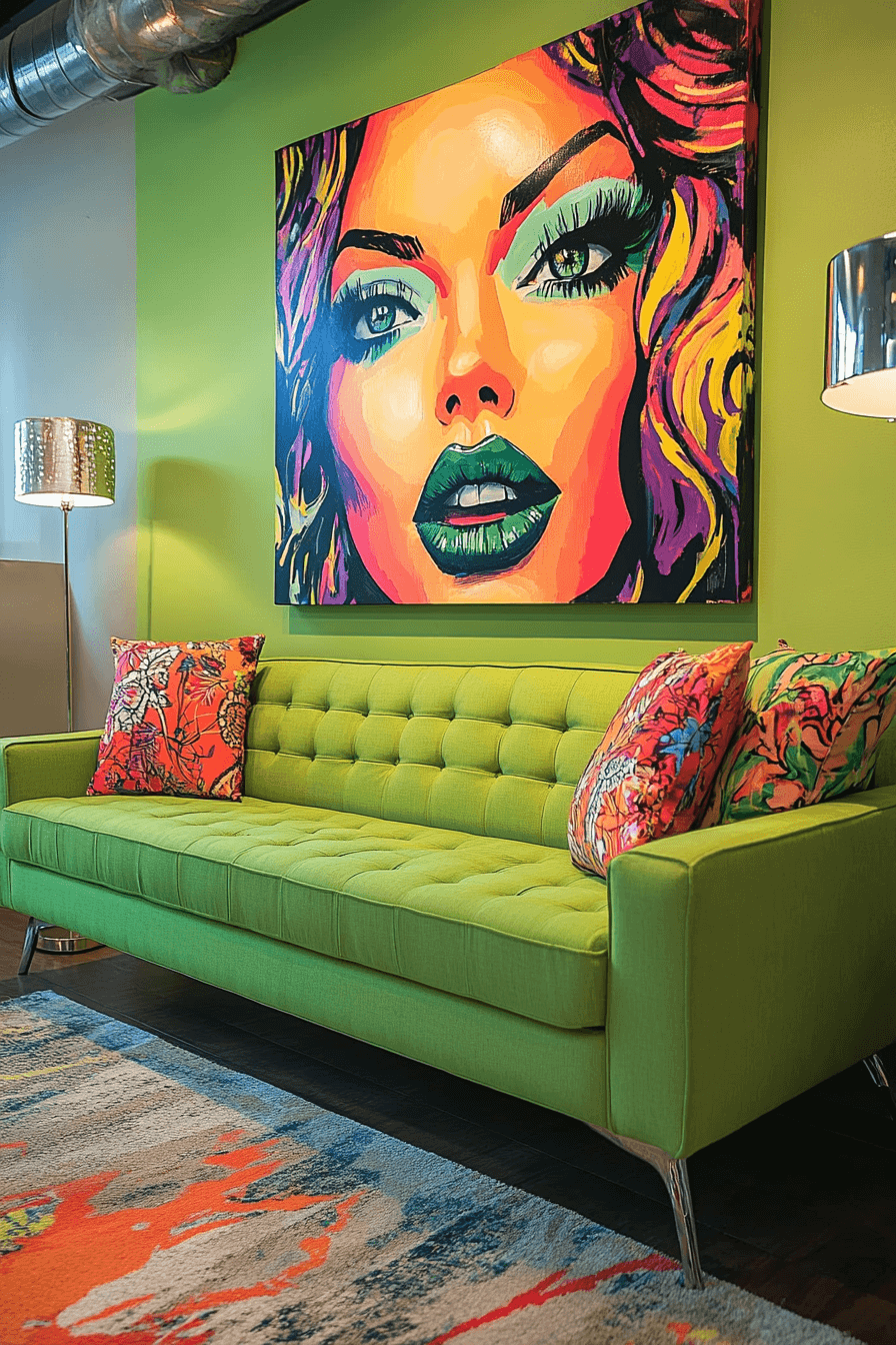 green couch living room ideas
