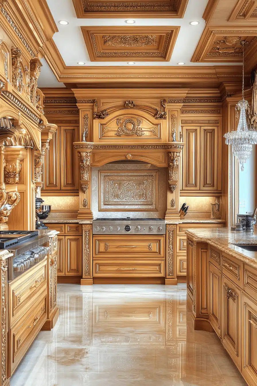 golden oak kitchen cabinets